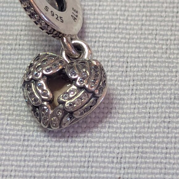 Pandora Angel Wings Dangle with Pink Enamel Locket Charm - Picture 5 of 13